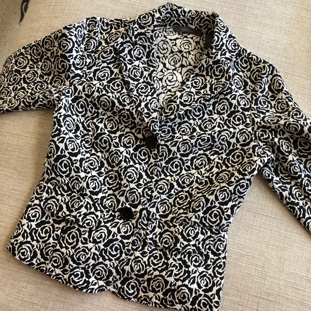 Vintage Liz Claiborne Blazer - Floral Rose Pattern Design size 4